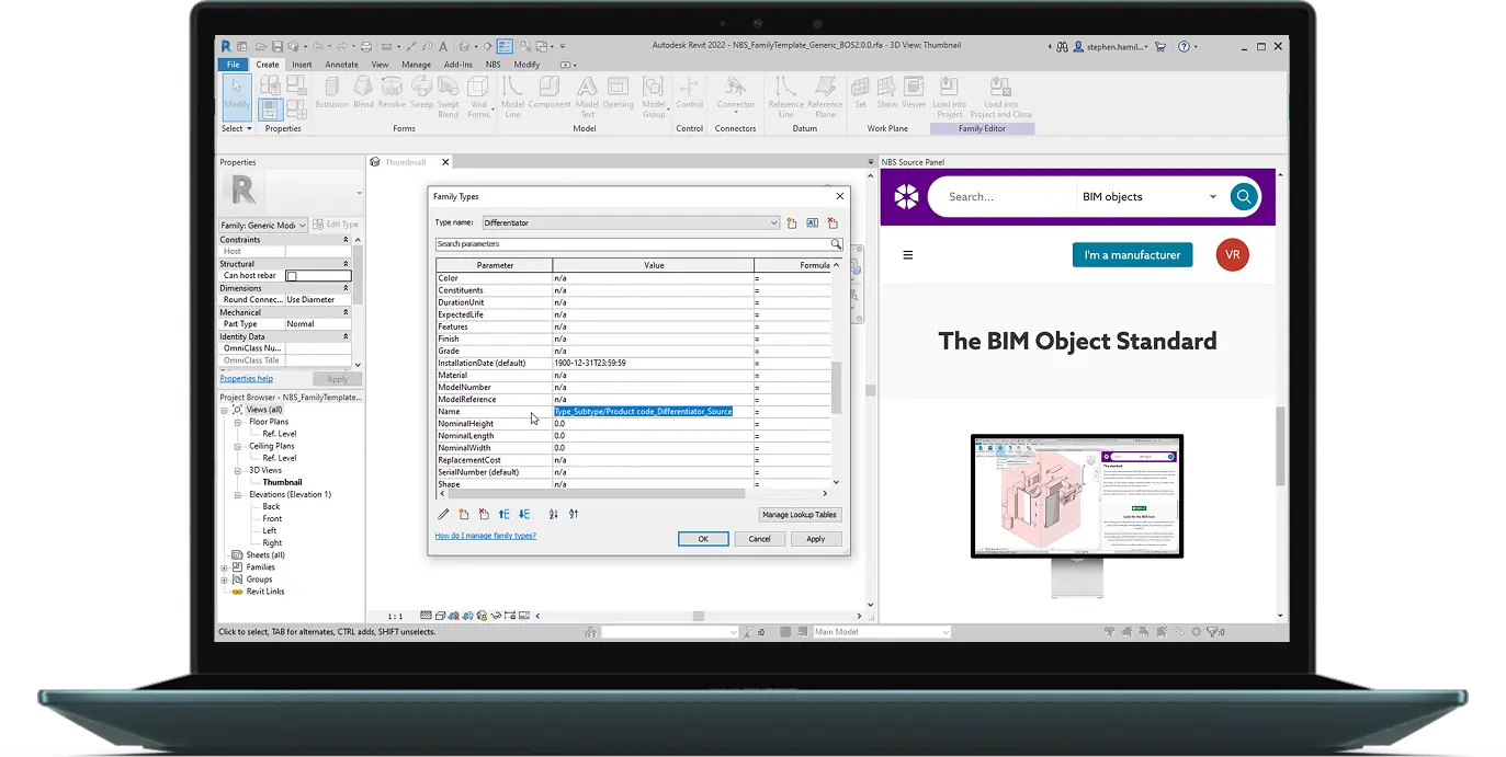Preview of shared parameter usage inside Revit